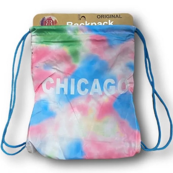 Robin Ruth Dreamy Colorful Chicago Drawstring Backpack - Picture 1 of 3